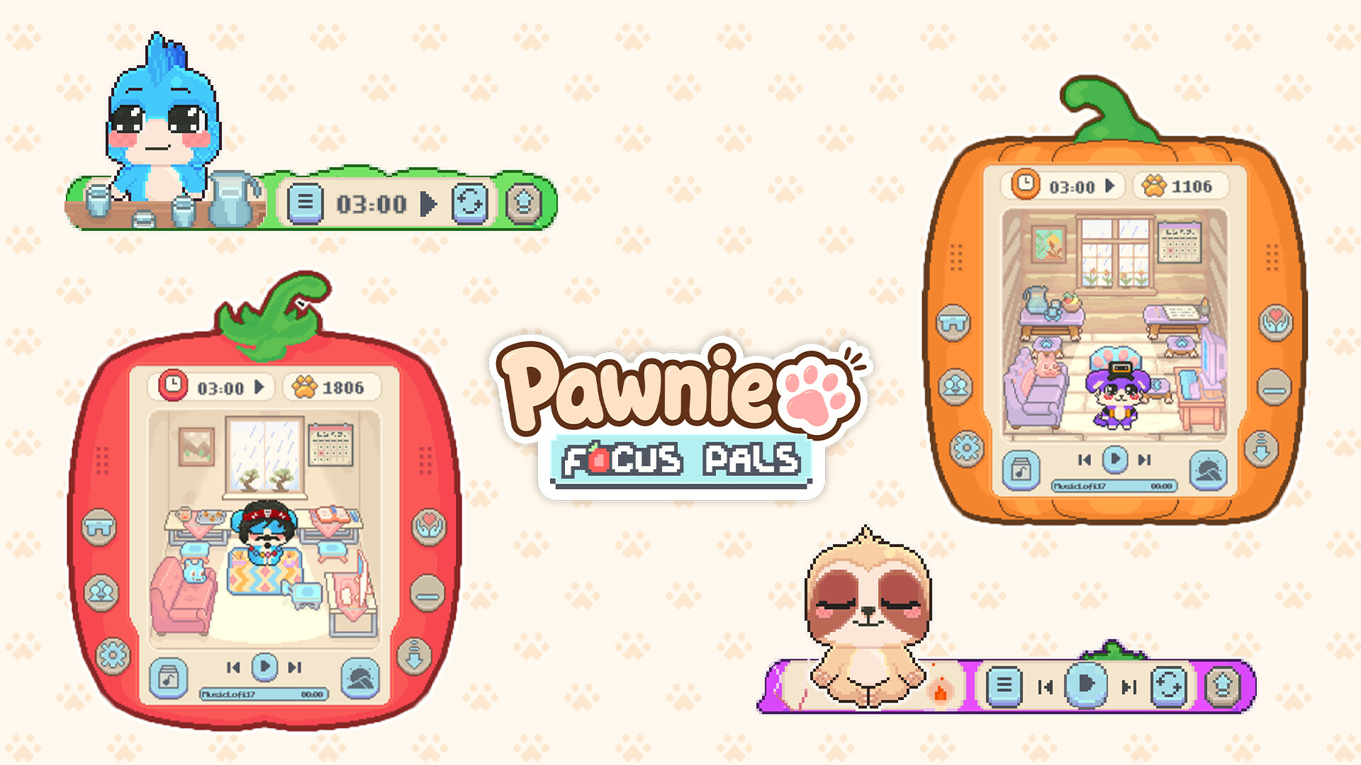 爪爪伙伴：专注时光/Pawnie: Focus Pals(图2)