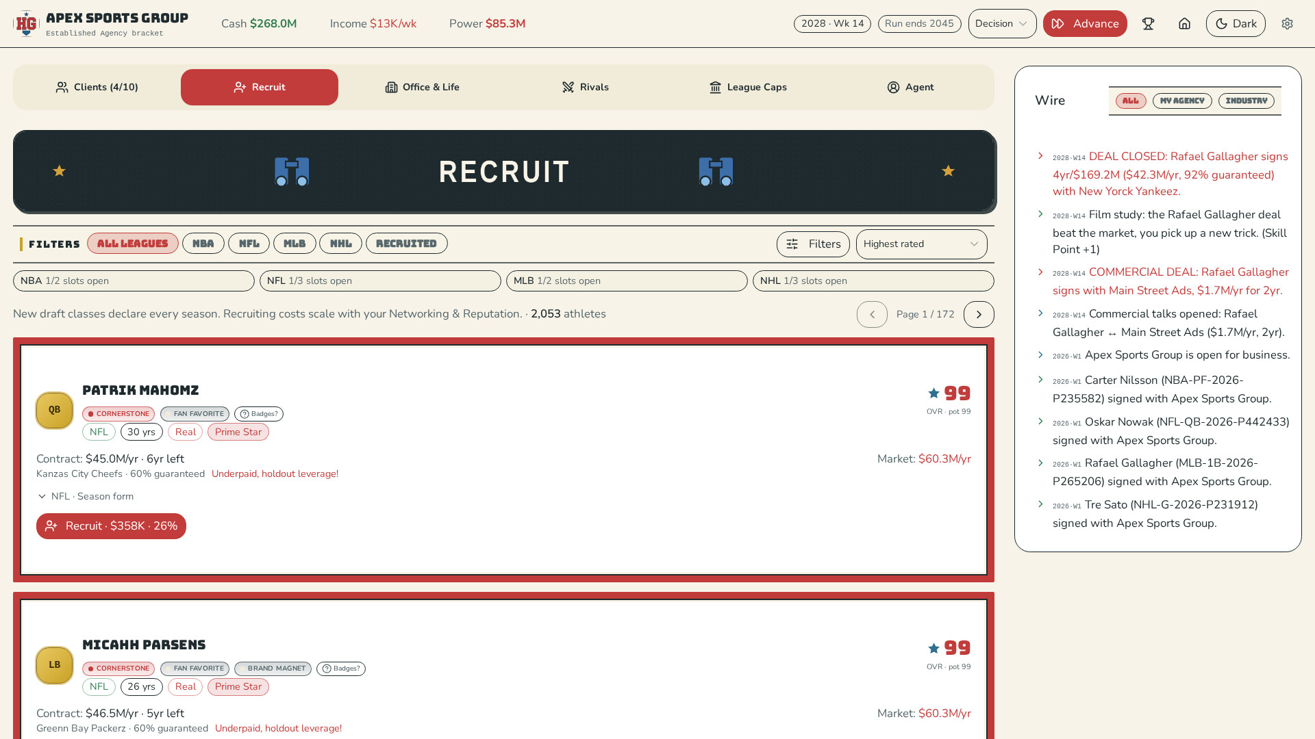 体育经纪人大亨/Homegrown: Sports Agent Empire(图4) 体育经纪人大亨/Homegrown: Sports Agent Empire(图4)